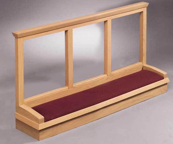 Kneeling rail and other related furniture for funeral home chapels