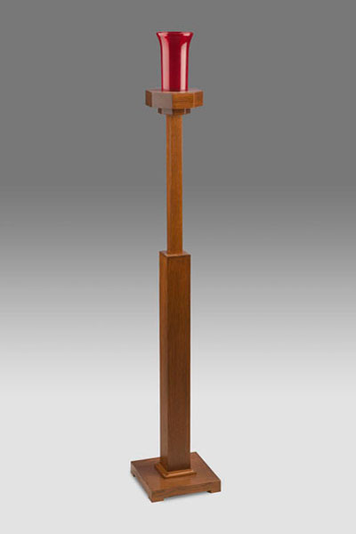 Oak candle stand, adjustable